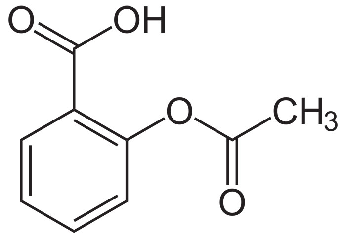 Ацетилсалициловая кислота - структурная формула действующего вещества препарата Кардиомагнил