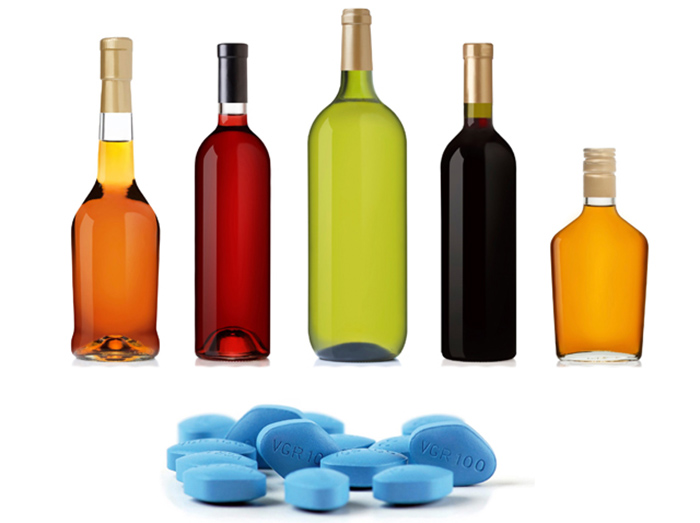 Совмещение Силденафила с алкоголем снижает действие препарата