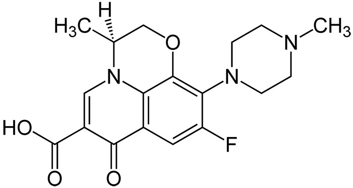 Левофлоксацин - структурная формула действующего вещества
