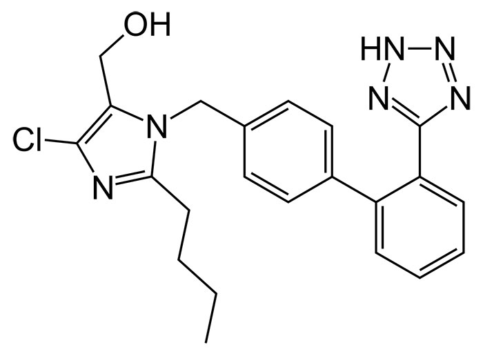 Лозартан - структурная формула действующего вещества препарата Лориста