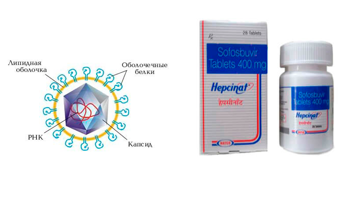 Лекарство Софосбувир для борьбы против вируса гепатита С