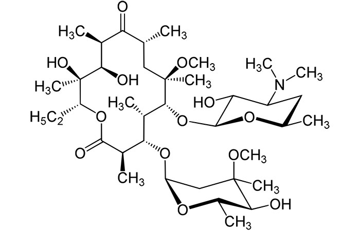 Кларитромицин - структурная формула действующего вещества препарата 