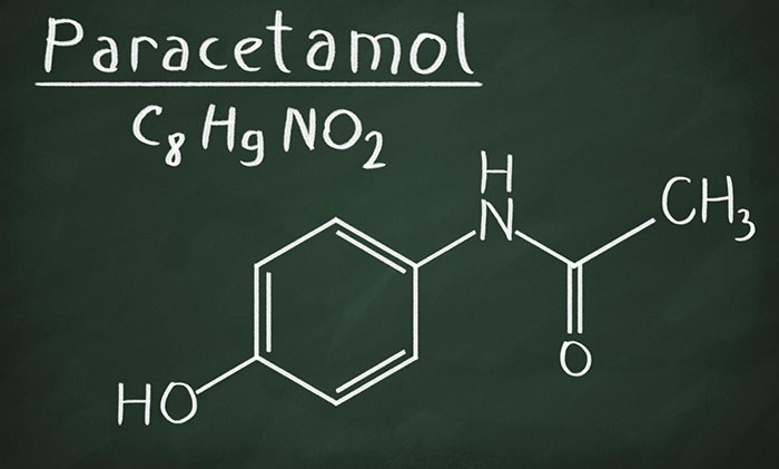 Парацетамол - структурная формула основного действующего вещества препарата Антигриппин