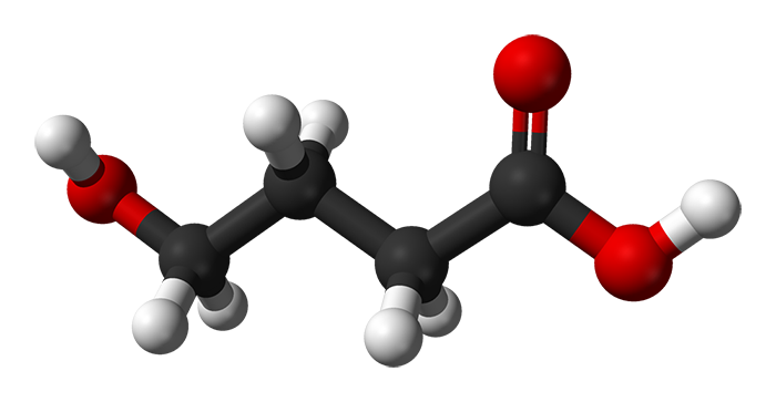 Химическая структурная формула гамма-оксимасляной кислоты