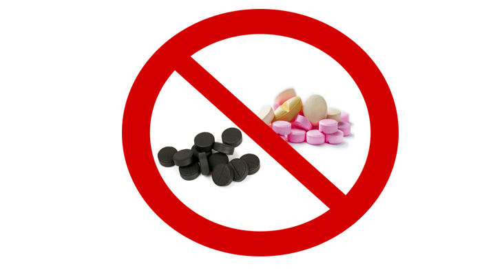Запрет на смешивания активированного угля с другими лекарствами