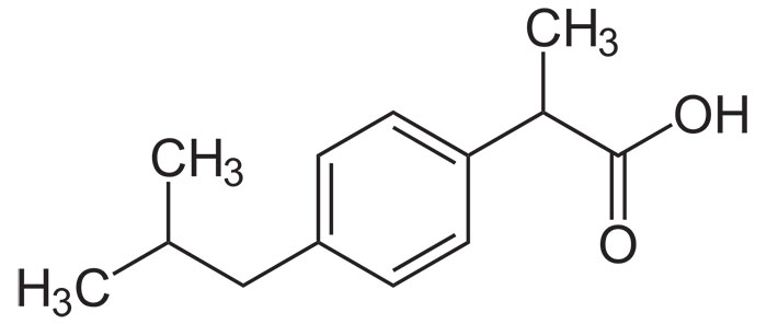 Ибупрофен - химическая формула