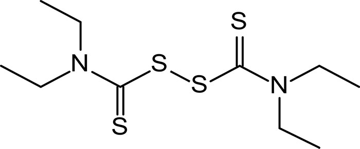 Дисульфирам - структурная формула действующего вещества препарата Лидевин