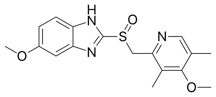 Омепразол - структурная формула действующего вещества