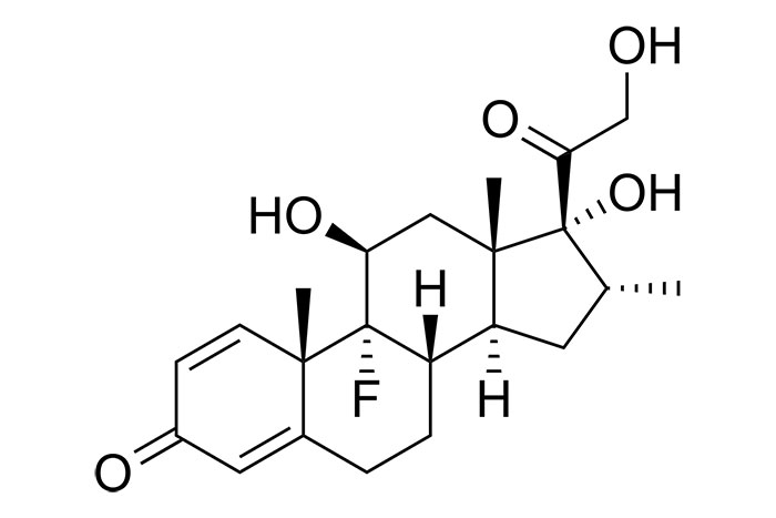 Дексаметазон - структурная формула действующего вещества препарата