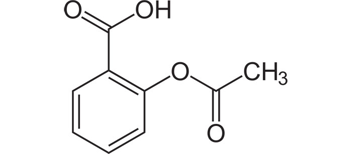 Ацетилсалициловая кислота - структурная формула действующего вещества препарата Тромбо АСС