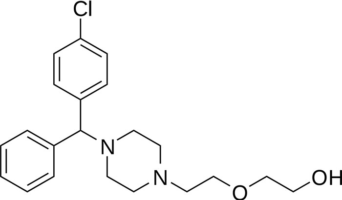 Гидроксизин - структурная формула действующего вещества препарата Атаракс