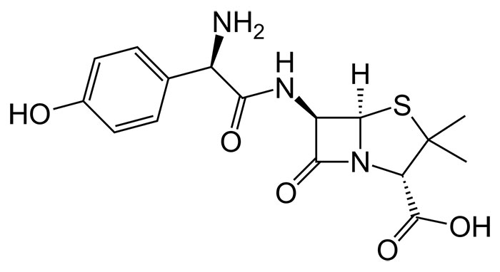 Амоксициллин - структурная формула действующего вещества препарата Амоксиклав